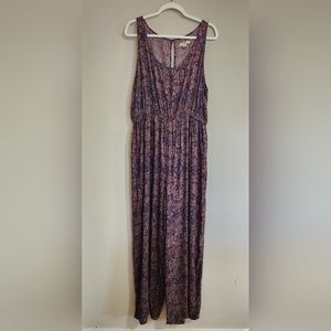 Mossimo Rayon Sleeveless Floral Wide Leg Jumpsuit